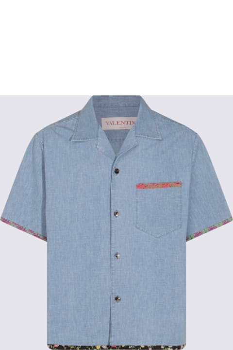 Valentino Clothing for Men Valentino Light Blue Cotton Shirt