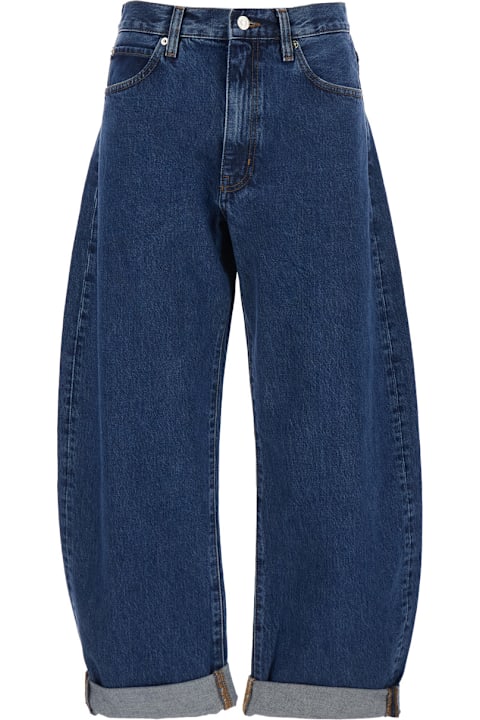 Frame for Men Frame 'the Bubble' Blue Jeans With Structured Leg And Turn-up Hem In Denim Woman