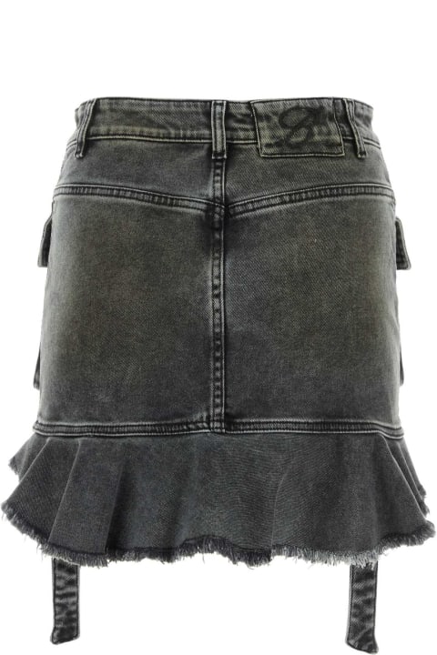 Blumarine Skirts for Women Blumarine Dark Grey Stretch Denim Mini Skirtâ 