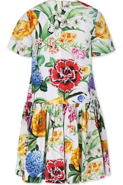 Homeware Dolce 
Gabbana Multicolor Dress For Girl With Floral Print