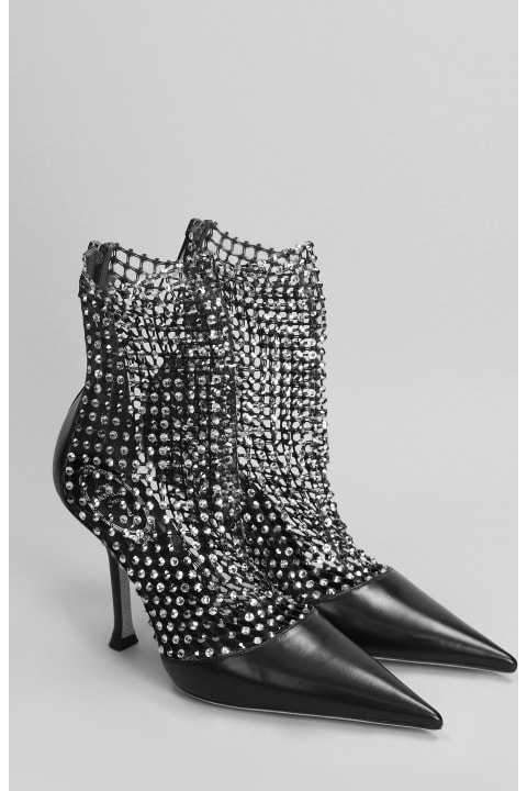 René Caovilla Boots for Women René Caovilla Galaxia High Heels Ankle Boots In Black Leather
