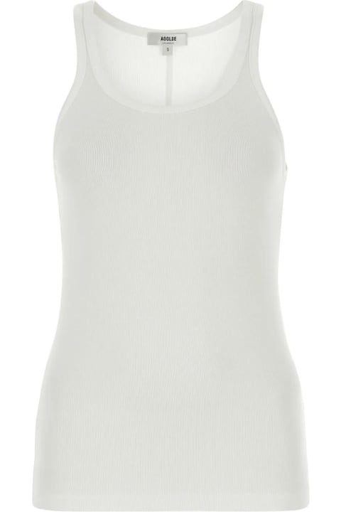 AGOLDE Topwear for Women AGOLDE White Stretch Modal Blend Zane Tank Top