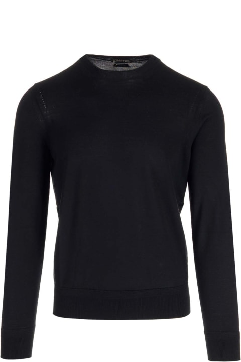 Sweaters for Men Tom Ford Black Wool Sweater