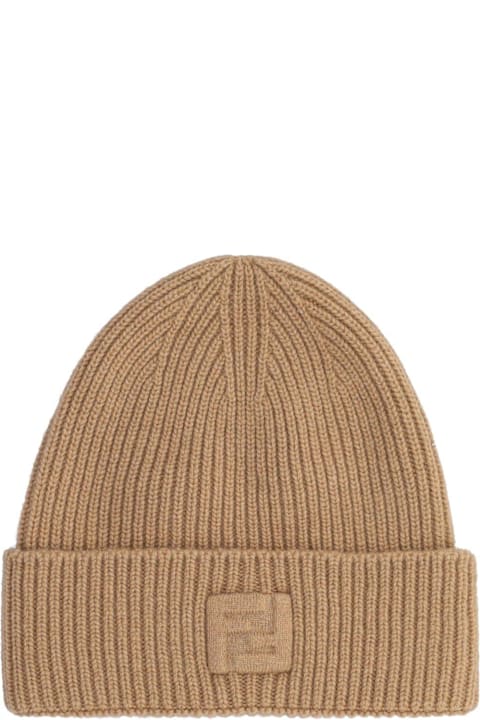 Hats for Women Fendi Logo Detailed Turn-up Brim Beanie