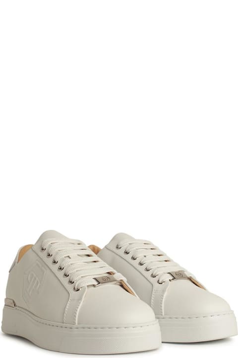 Philipp Plein for Kids Philipp Plein 
hexagon
 White Leather Sneakers