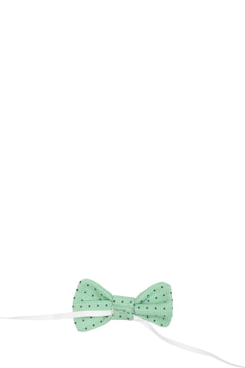 Accessories & Gifts for Baby Boys La stupenderia Green Bow Tie For Bbay Boy With Polka Dots