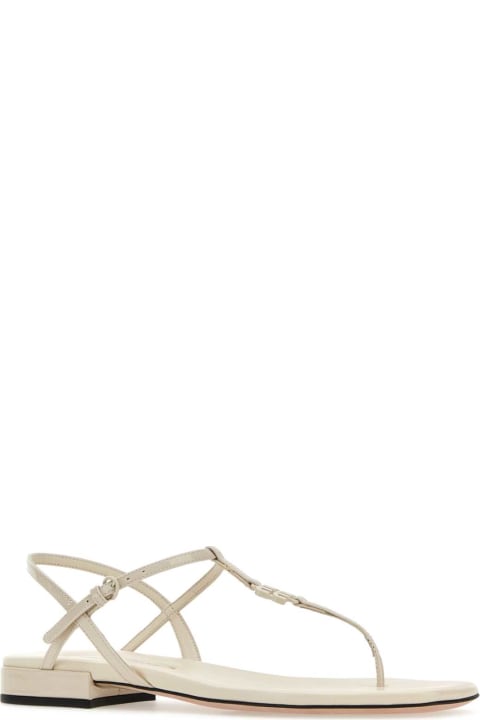 Shoes for Women Miu Miu Ivory Leather Thong Sandals