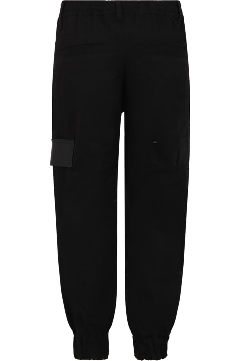 Givenchyのボーイズ Givenchy Black Trousers For Boy With Logo