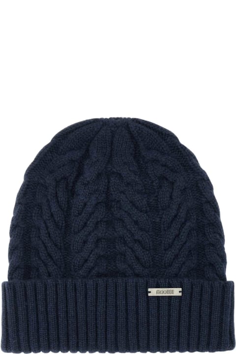 Moorer قبعات لـ السيدات Moorer Navy Blue Cashmere Maria Beanie Hat