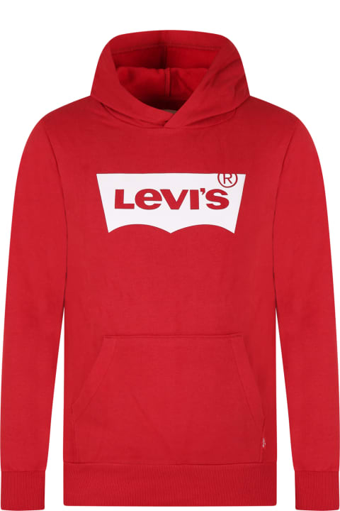 Levi's Sweaters & Sweatshirts for Boys Levi's Red Sweatshirt For Kids With Logo