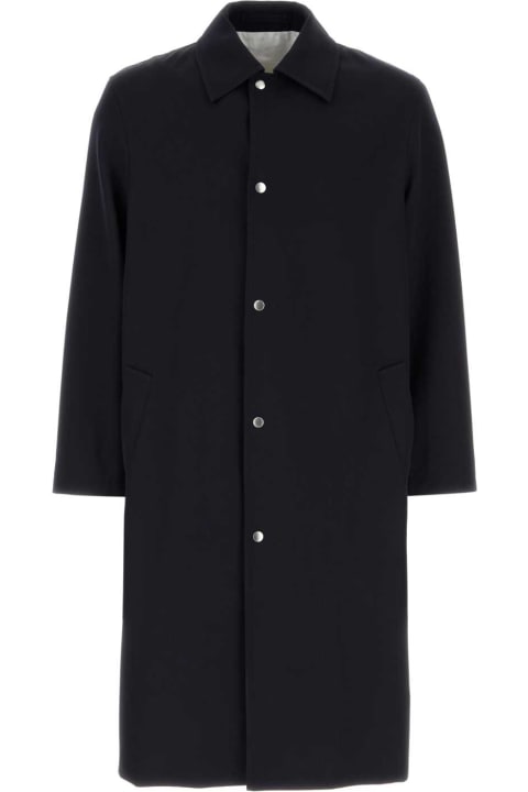 Jil Sander Coats & Jackets for Men Jil Sander Midnight Blue Gabardine Overcoat