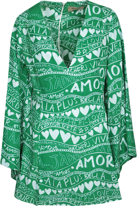 Alessandro Enriquez Dresses for Women Alessandro Enriquez Green Waves Mini Dress
