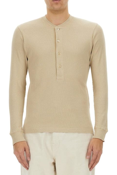 Tom Ford Topwear for Men Tom Ford Fine-ribbed Logo Embroidered T-shirt