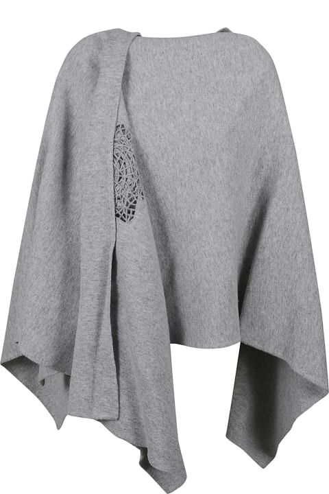 Ermanno Scervino Coats & Jackets for Women Ermanno Scervino Crochet Detail Poncho Coat