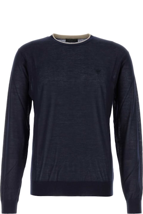 Clothing for Men Prada Navy Blue Cashmere Blend Sweater