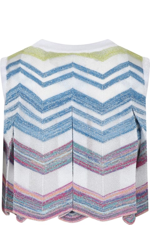 Missoni Topwear for Girls Missoni Multicolor Top For Girl With Chevron Pattern
