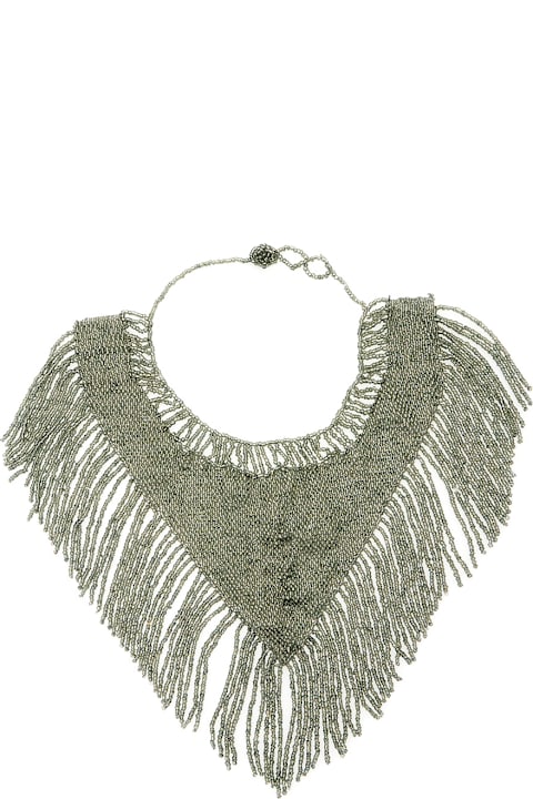 Tela حُلي لـ السيدات Tela Grey Necklace With Scarf Design Decorated With Beads In Mixed Glass And Metal Woman