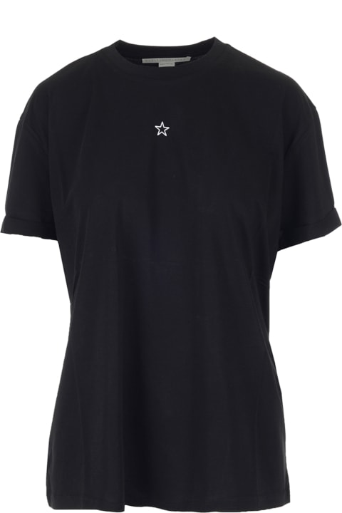 Stella McCartney Topwear for Women Stella McCartney Embroidered Star Detail Cotton T-shirt