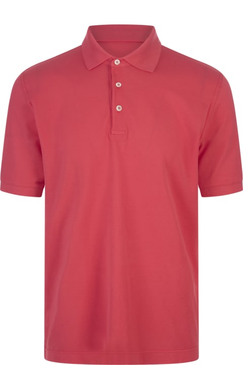 Fedeli for Men Fedeli Red Cotton Pique Polo Shirt