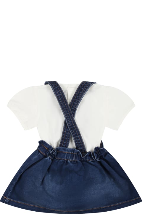 Moschino Coats & Jackets for Baby Girls Moschino Denim Dungarees For Baby Girl With Teddy Bear