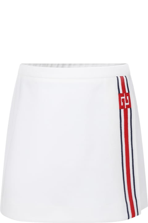 Gucci Bottoms for Women Gucci White Casual Skirt For Girl With Double G