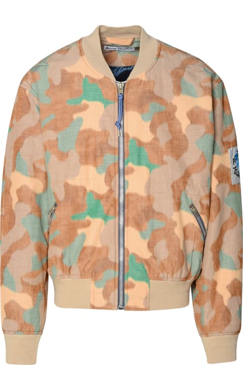 Multicolor Cotton Blend Bomber Jacket