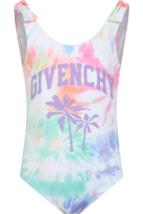 Givenchy Kids Givenchy Multicolored Swimsuit For Girl With Logo