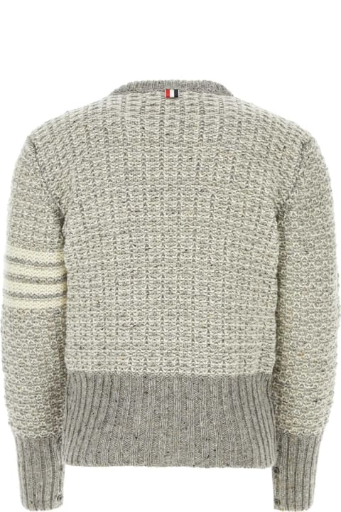 Thom Browne for Men Thom Browne Melange Grey Wool Blend Sweater