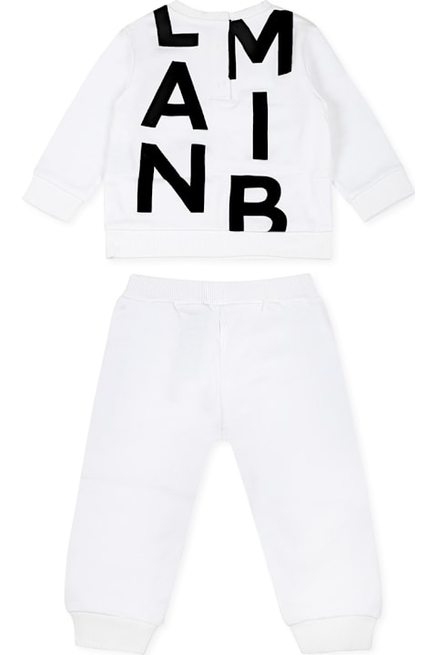 Bottoms for Baby Girls Balmain White Suit For Babykids With Logo