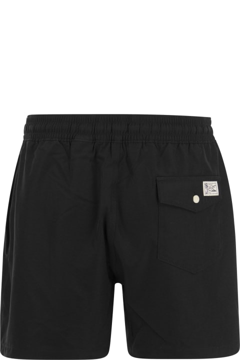 Polo Ralph Lauren Swimwear for Men Polo Ralph Lauren Black Stretch Polyester Swimming Shorts