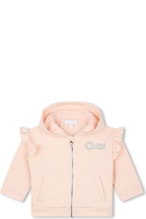 ベビーガールズ Chloéのニットウェア＆スウェットシャツ Chloé Jacket With Embroidery