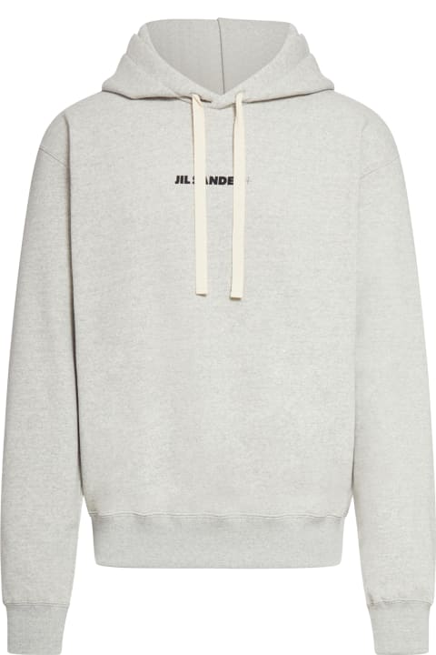 Jil Sander Fleeces & Tracksuits for Men Jil Sander Hoodie Long Sleeves Sweatshirt With Ribbed Cuffs Hems And Triangle Rib Detail On The Shoulder And Printed Logo On The Chest