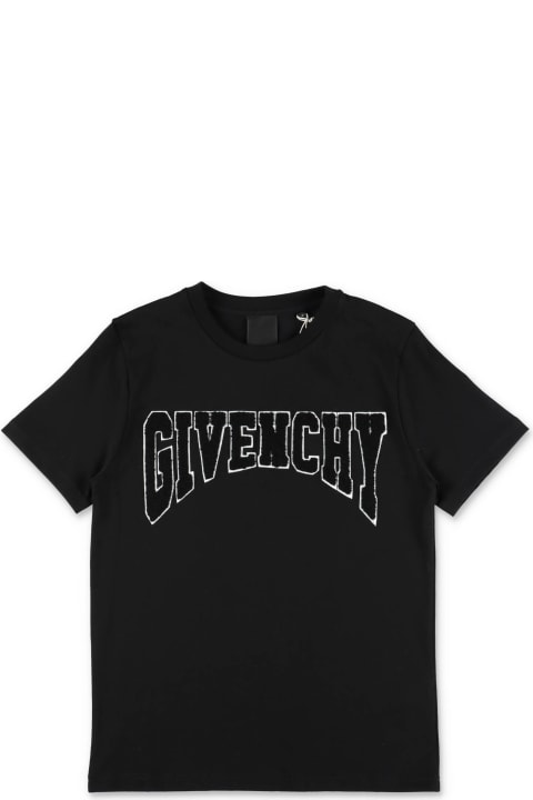 Fashion for Kids Givenchy Givenchy T-shirt Nera In Jersey Di Cotone Bambino