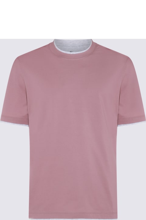 Quiet Luxury for Men Brunello Cucinelli Light Pink Cotton T-shirt