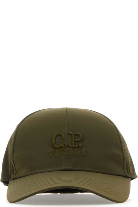 C.P. Company Hats for Men C.P. Company Army Green Nylon Baseball Cap