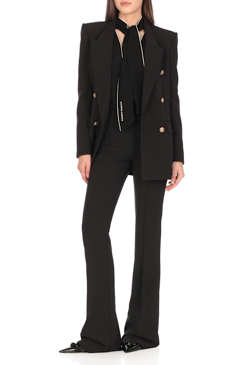 Coats & Jackets for Women Elisabetta Franchi Crepe Double Breasted Blazer