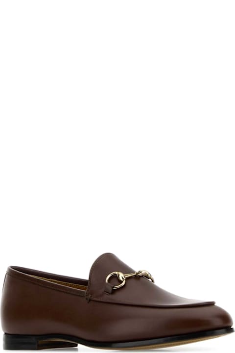 Gucci Chocolate Leather Gucci Jordaan Loafers