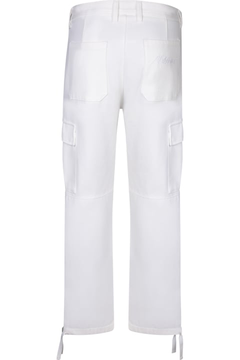 Moschino Pants for Men Moschino Bull White Cotton Cargo Trousers