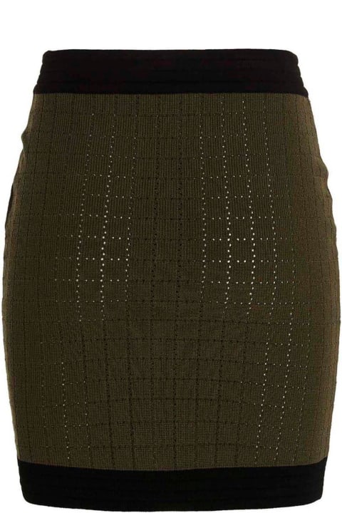 Balmain Skirts for Women Balmain Zip-up Knitted Skirt