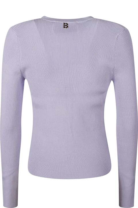 Blugirl Sweaters for Women Blugirl Floral Buttons Rib Knit Cardigan