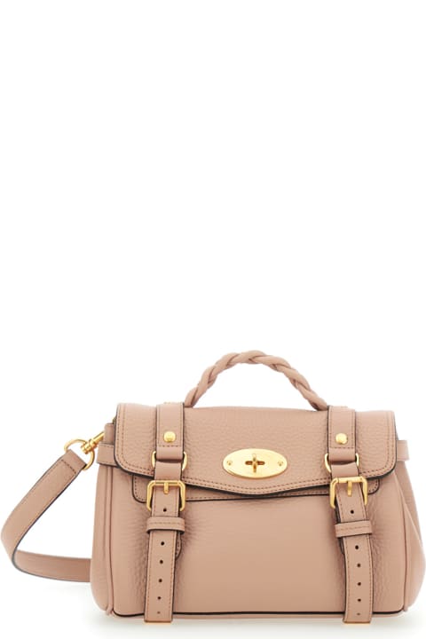 Mulberry for Women Mulberry 'mini Alexa' Beige Handbag With Turn Lock Closure In Grain Leather Woman