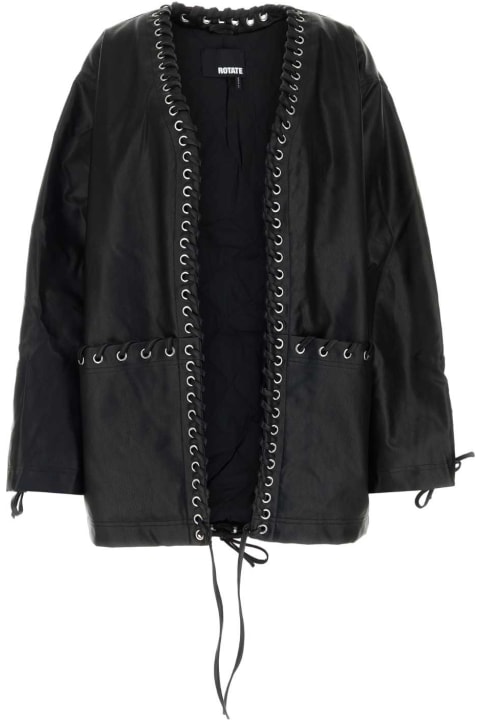 ウィメンズ Rotate by Birger Christensenのニットウェア Rotate by Birger Christensen Black Synthetic Leather Jacket