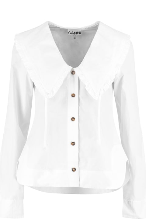 Homeware Ganni Maxi Collar Cotton Shirt