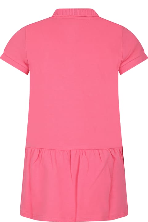 Tommy Hilfiger Dresses for Girls Tommy Hilfiger Fuchsia Dress For Girl With Embroidery