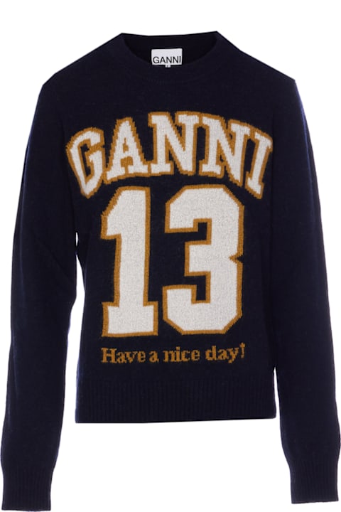Ganni Sweaters for Women Ganni Graphic Wool Mix Sweater