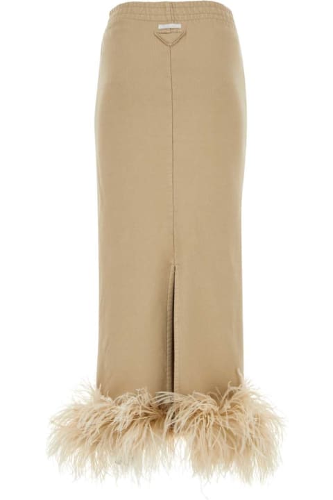 Skirts for Women Prada Beige Cotton Skirt