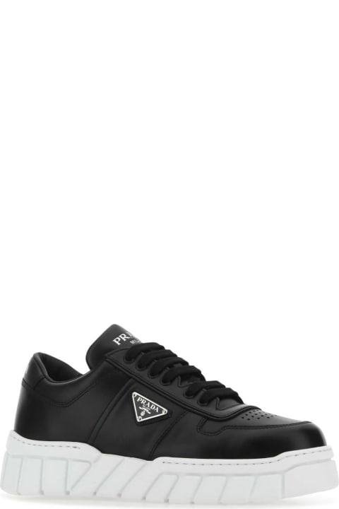 Prada Shoes for Men Prada Black Leather Sneakers