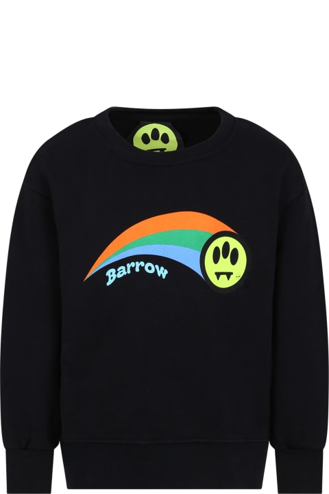 Barrow for Kids Barrow Black Sweatshirt For Kids With Logo And Print