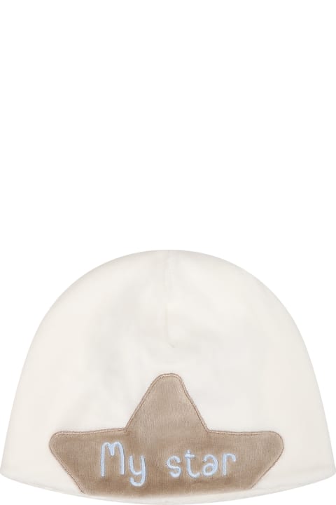 Accessories & Gifts for Baby Girls La stupenderia White Hat For Baby Boy With Star
