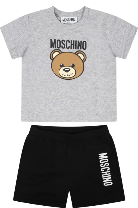 ベビーガールズのセール Moschino Multicolor Set For Baby Boy With Teddy Bear And Logo